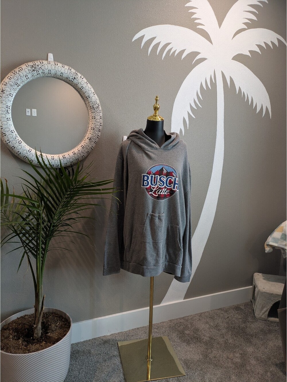 Busch Latte Gray Pullover Hoodie Sweatshirt